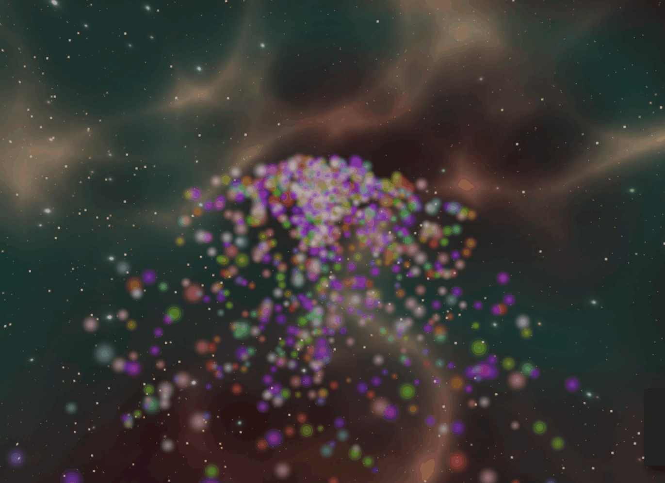 Particles fountain