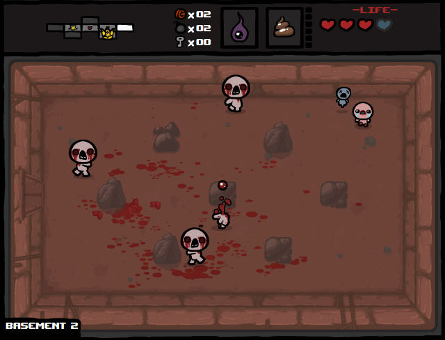 Screenshot of The Binding of Isaac showing a single room